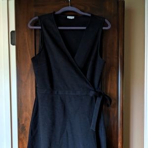 J. Crew Black Sleeveless Wrap Dress size L